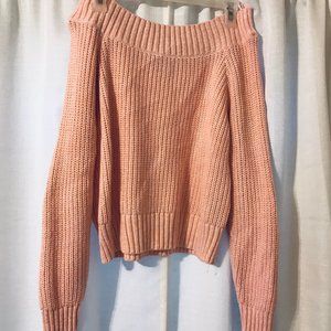 Hollister pink off-the-shoulder sweater